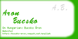 aron bucsko business card