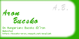 aron bucsko business card